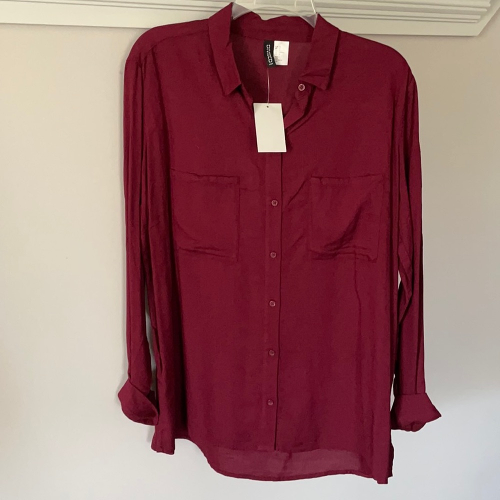 Maroon Button-Up